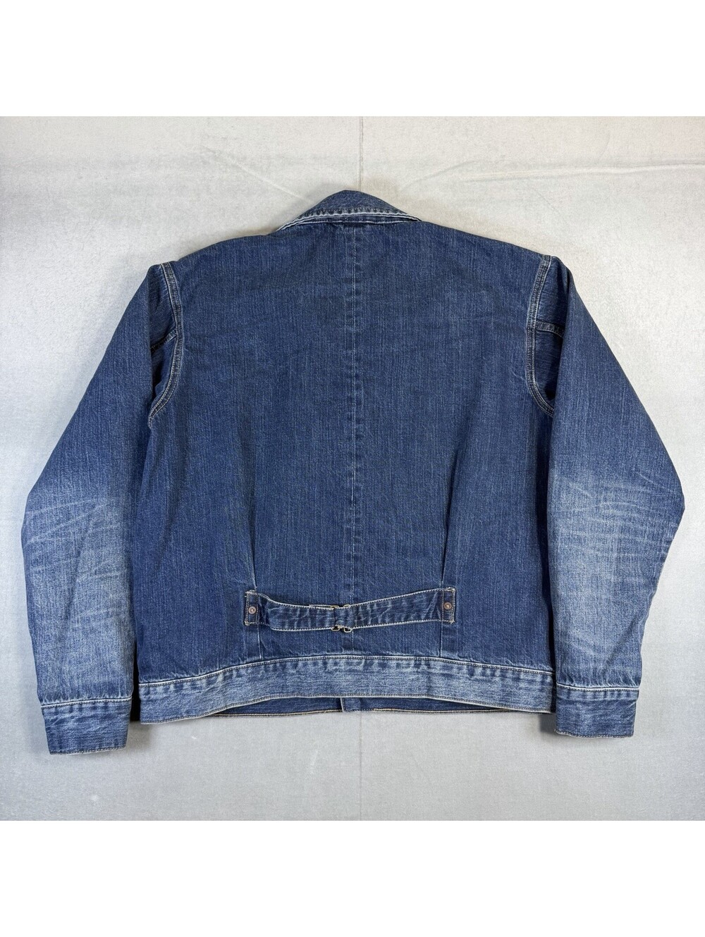 Lucky Brand Legend Selvedge Denim Trucker Jacket Mens Large Blue Buckle Back - Picture 3 of 9